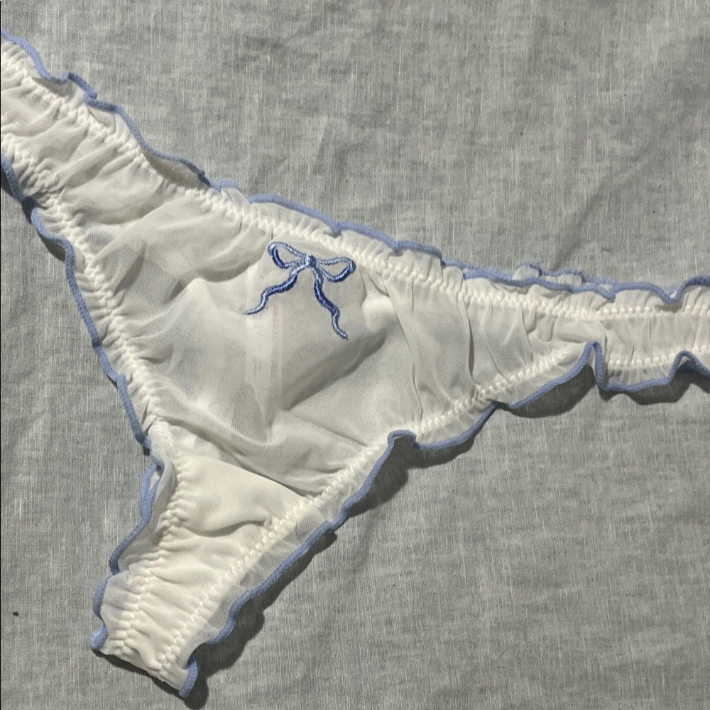 NWOT Urban Outfitters Ruffle Edge Mesh Thong, S